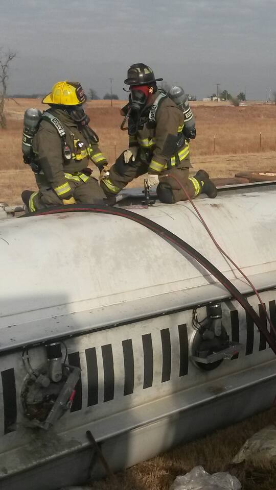Firefighters in action